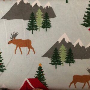 🛒 $40 8 yards Flannel Fabric Craft Material - Bolt Mountains Pine Trees Moose